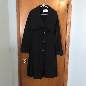 Black Janska Fleece Pea Coat